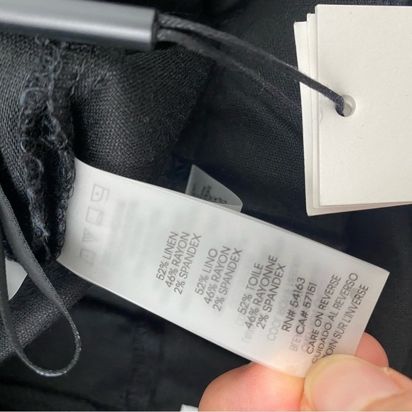 NEW Calvin Klein Pants 3X Black Linen Blend Wide Leg Crop Pull On Elastic Waist - Picture 11 of 12